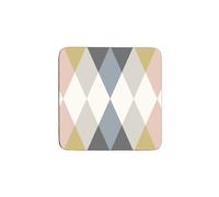 Set of 4 Diamond Print Cork Coasters Multi-Coloured