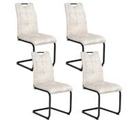 Beliani Set of 4 Dining Chairs CISCO Fabric Light Beige