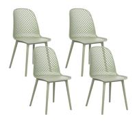 Beliani Set Of 4 Dining Chairs Emory Light Green, Green