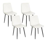 Set of 4 Dining Chairs HAVRE Velvet Off-White