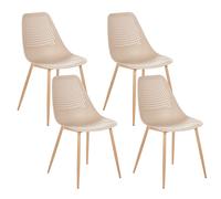Beliani Set Of 4 Dining Chairs Hazelton Beige