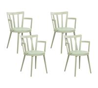 Set of 4 Dining Chairs MORILL Light Green