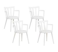 Set of 4 Dining Chairs MORILL White