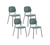 Beliani Set Of 4 Dining Chairs Riley Fabric Green