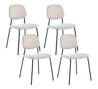 Set of 4 Dining Chairs RILEY Fabric Light Beige