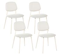 Set of 4 Dining Chairs RILEY Fabric Off-White