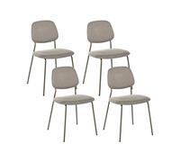 Beliani Set Of 4 Dining Chairs Riley Fabric Taupe