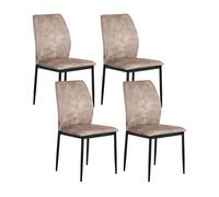 Set of 4 Dining Chairs ROCHEPORT Fabric Taupe