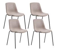 Set of 4 Dining Chairs TILLER Beige