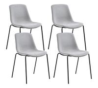 Beliani Set Of 4 Dining Chairs Tiller Grey