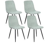 Set of 4 Dining Chairs TUSCOLA Fabric Light Green