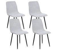 Set of 4 Dining Chairs TUSCOLA Fabric Light Grey