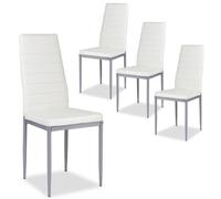 Set of 4 Dining Chairs Upholstered Kitchen Armless Chair W/ Cushion