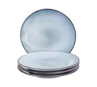 Set of 4 Dinner Plates JUNIPER Stoneware Light Blue