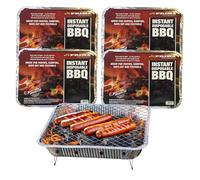 Set Of 4 Disposable Bbq Instant Grill Charcoal - Disposable Outdoor Camping Summer | Ideal For Garden Bbq, Camping, Outdoor Party, Picnics - Quick & Easy To Use