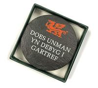 Set of 4 'Does Unman yn Debyg i Gartref' (No Place Like Home) Welsh Slate Coasters - Boxed
