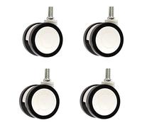 Set of 4 Double Swivel Polyurethane Trolley Wheels 100mm/4inch Universal Replacement Casters for Fur & Equint Heavy Du & Smooth Rolling