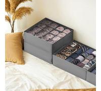 Set of 4 Drawer Organisers with 80 Compartments, Dove Grey / 6