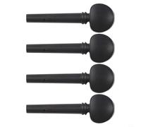 Set of 4 Ebony Wood Violin Tuning Pegs Compatible with Full Size and Fractional Violins for Stable String Tension (1/8)