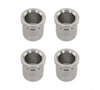Set of 4 Electric Bass String Ferrules Made from Zinc Alloy for String Hole Mounting on Electric Bass Guitar Bodies (Silver)