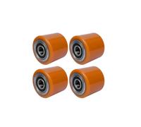 Set of 4 Electric Forklift Truck Rollers 80x60mm & 80x70mm Polyurethane Load Rollers with Bearings 20mm Bore Replacement Wheels for Pallet Trucks