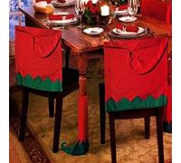 Set Of 4 Elf Hat Christmas Theme Chair Hat Back Covers And Table Leg Covers Xmas Party Dinner Dining Table Festive Decoration Gift