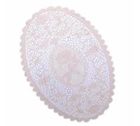 Set of 4 Embroidered Table Mats, 75 x 38 cm Placemats, Lace Oval Tablecloth with Floral Pattern, Lace Doilies, Crochet Doilies, Vintage Cup Mat, Vase Mat, Coasters for Kitchen, Dining Room, Party,