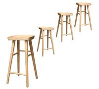 Set of 4 Ergonomic Wooden Bar Stools with Footrest, Ideal for Kitchen, Cafeteria & Breakfast Bar, Stylish Milk Tea Shop Chairs for Living Room & Hallway