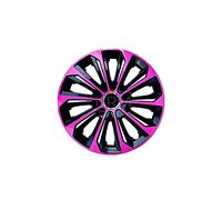 Set of 4 extra strong pink/black 14-inch wheel trims