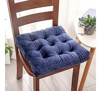 Set of 4 Extra Thick Velvet Dining Chair Cushions 8cm Square Seat & Back Pads Royal Blue Cozy Seat Cushions for Fall & Winter Perfect for Kitchen Chairs