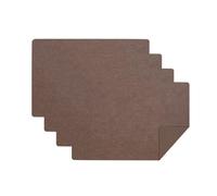 Set of 4 Faux Leather Placemats - Waterproof Oil-Proof Heat Resistant Wipeable Reversible Table Mats for Kitchen Dining Coffee Home Decor