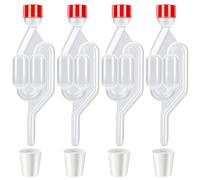 Set of 4 Fermentation Tubes for Wine Balloon with Stopper, Fermentation Lock with 4 Rubber Stoppers Sealing Cap, Fermentation Tube with Stopper Fermentation Attachment for Preserving, Brewing, Wine