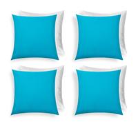 Set of 4 Filled Cushion Water Resistant Outdoor OHS Blue 45cm x 45cm