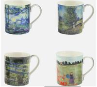 Set of 4 Fine China Coffee Mugs Tea Cups-Designs inspired by various artists