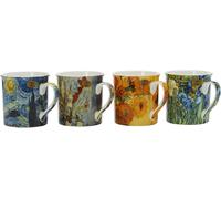 Set Of 4 Fine China Mugs Tea Coffee Gift Boxed Van Gogh Starry Night 93139