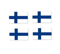 Set of 4 Finland Flag Iron on Screen Print Transfers for Fabrics Machine Washable Finish Flag Patch