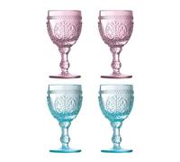 Orsina Elegant Set Of Four Pink And Blue Glasses, Practical Champagne Glasses, Durable Drink Glasses For House