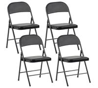 Set of 4 Folding Chairs SHASTA Metal Black