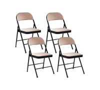 Set of 4 Folding Chairs SPARKS Beige