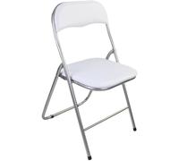 Folding Round Stool Thick Soft Padded Seat Metal Leg Frame Portable Space Saving