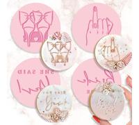 Set of 4 Fondant Cupcake Cookie Cutter Embossers - Bride Tribe Hen Party Cake Topper Decoration Biscuits 3D Icing Shoes 'She Said Yes' Baking Set x4