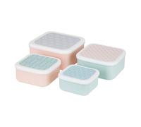 Premier Housewares Lunch Boxes Abstract Themed Snack Boxes for Kids Multi Colored Small Sandwich Box Set of 4