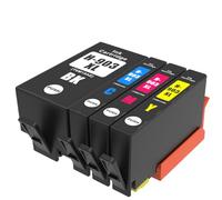 Set of 4 (Full Set) 903XL Black Cyan Magenta Yellow Compatible Ink Cartridges Showing Ink Levels For HP OfficeJet Pro 6960 6970 6971 6974 6978 6979 6961 6963 6964 6965 6966 6976 6950 Printers