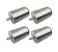 Set of 4 Furniture Legs Stainless Steel Sofa Feet Round Table Leg, for Desk Kitchen Breakfast Bar Worktop Couch Bed Cupboard, Use M10 Screws Support Over 600 kg (7.4/2.9in)