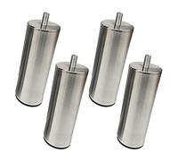 Set of 4 Furniture Legs Stainless Steel Sofa Feet Round Table Leg, for Desk Kitchen Breakfast Bar Worktop Couch Bed Cupboard, Use M10 Screws Support Over 600 kg (29.6cm/11.65in)