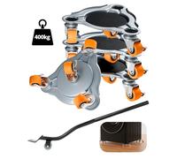 Set of 4 Furniture Transport Castors with 360° Rotating Furniture Castors Heavy Duty (400 kg Load Capacity) + 62 cm Furniture Lifter Furniture Roller & Lifting Device for Heavy Furniture such as