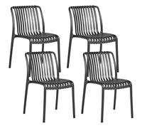 Set of 4 Garden Chairs ARICCIA Black