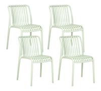 Beliani Set Of 4 Garden Chairs Ariccia Light Green, Green