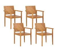 Garden Chair Set of 4 Wood Light Wood BARATTI