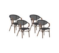 Set of 4 Garden Chairs CASPRI Metal Black